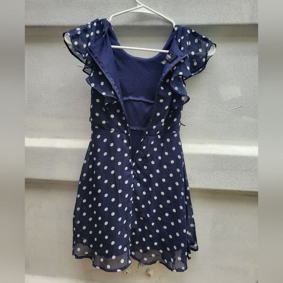 Girls ruffle flutter flowy polka dot dress size 7 - Picture 8 of 11